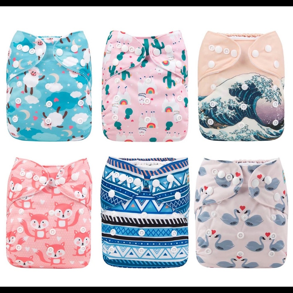 Alva cloth diapers - 6 pack, brand new